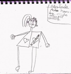 Cortesía de la Asociación Chrisallis para la agencia de noticias IPS. Dibujo realizado por una niña transexual.